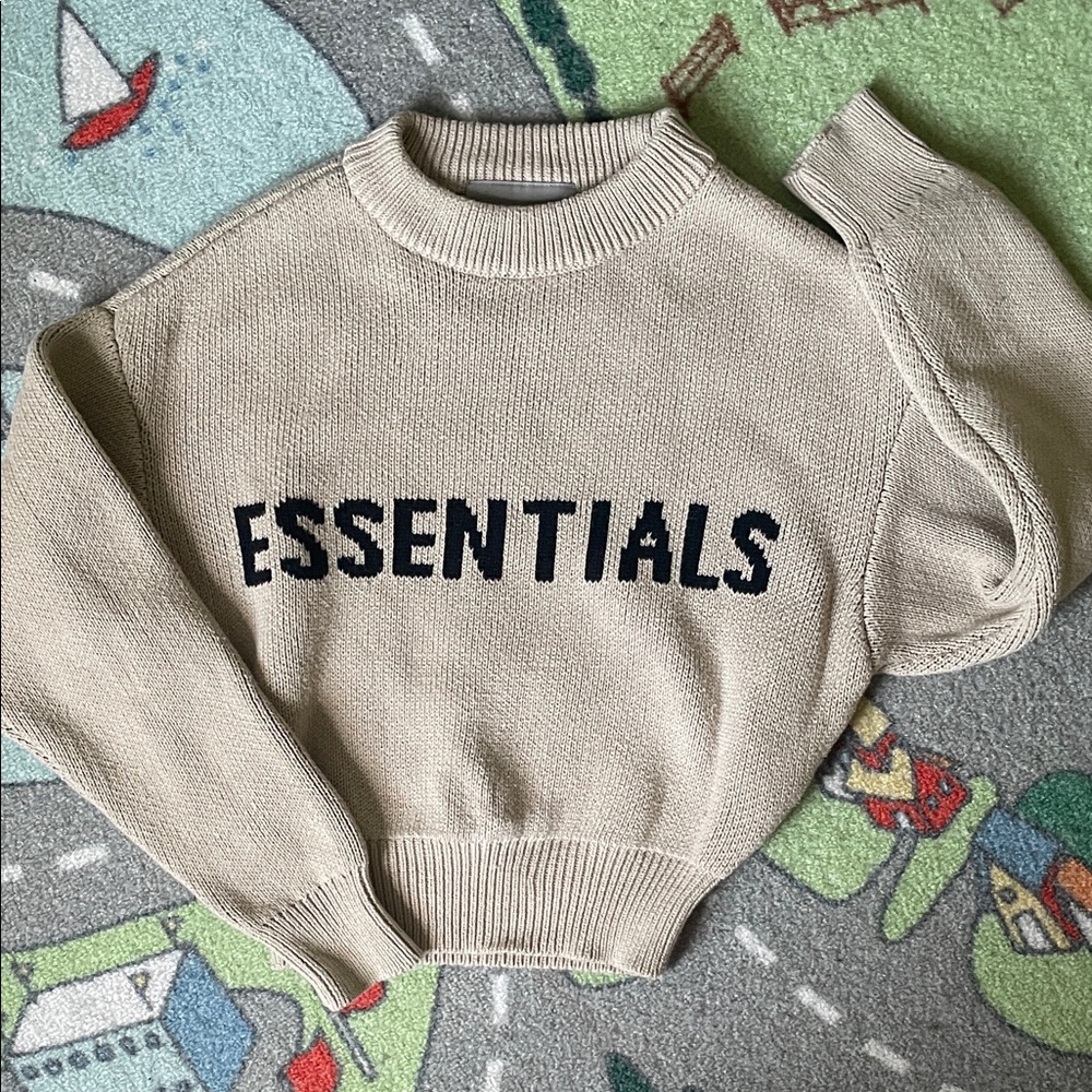 Essentials Beige Knit Sweater
